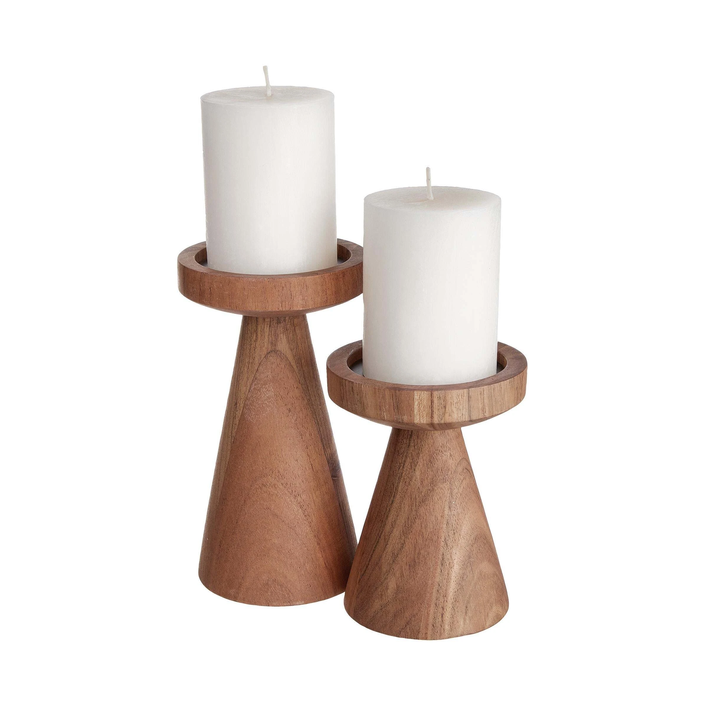 Butlers Kerzenhalter-Set 2-tlg. ACACIA In Braun – Bild 2