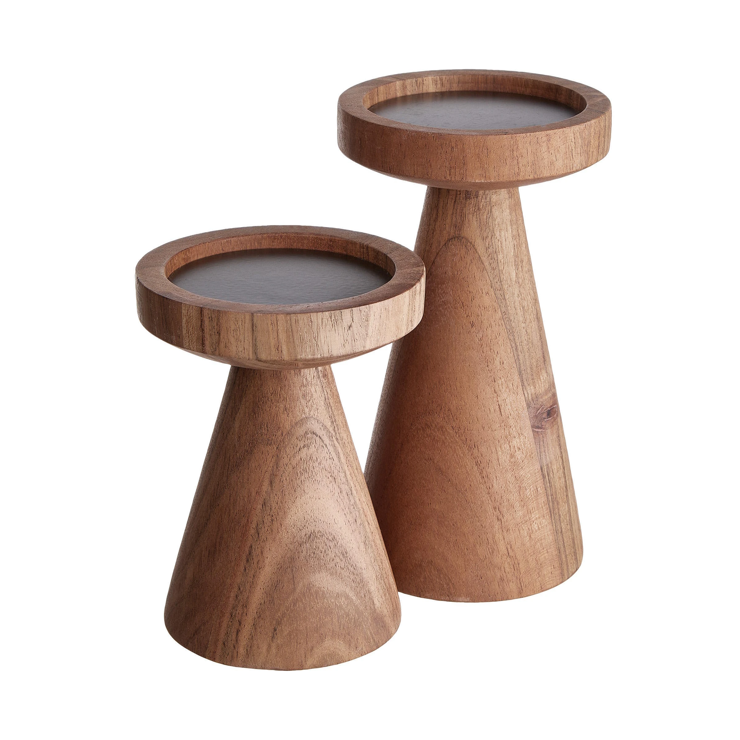 Butlers Kerzenhalter-Set 2-tlg. ACACIA In Braun