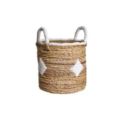 Butlers Korb Aus Bananenblatt Ø27cm BANANAS In Natur-Weiß