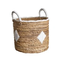 Butlers Korb Aus Bananenblatt Ø33cm BANANAS In Natur-Weiß