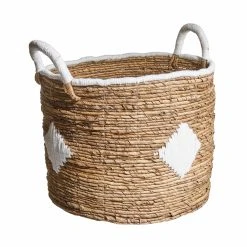 Butlers Korb Aus Bananenblatt Ø37cm BANANAS In Natur-Weiß