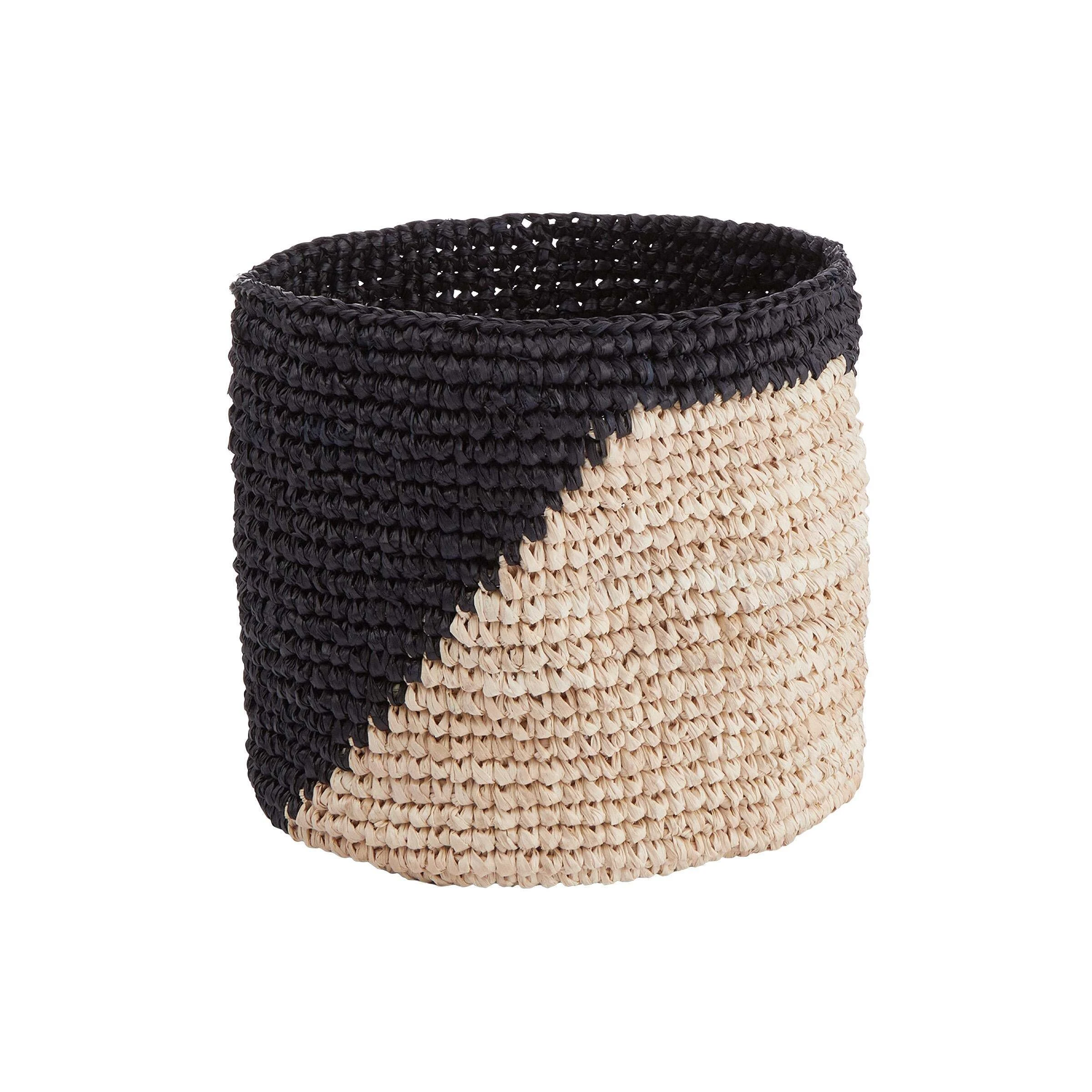 Butlers Korb Handgefertigt Aus Raffia Ø13cm ISALO In Natur-Anthrazit – Bild 2