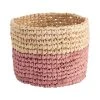 Butlers Korb Handgefertigt Aus Raffia Ø8cm ISALO In Natur-Rosa
