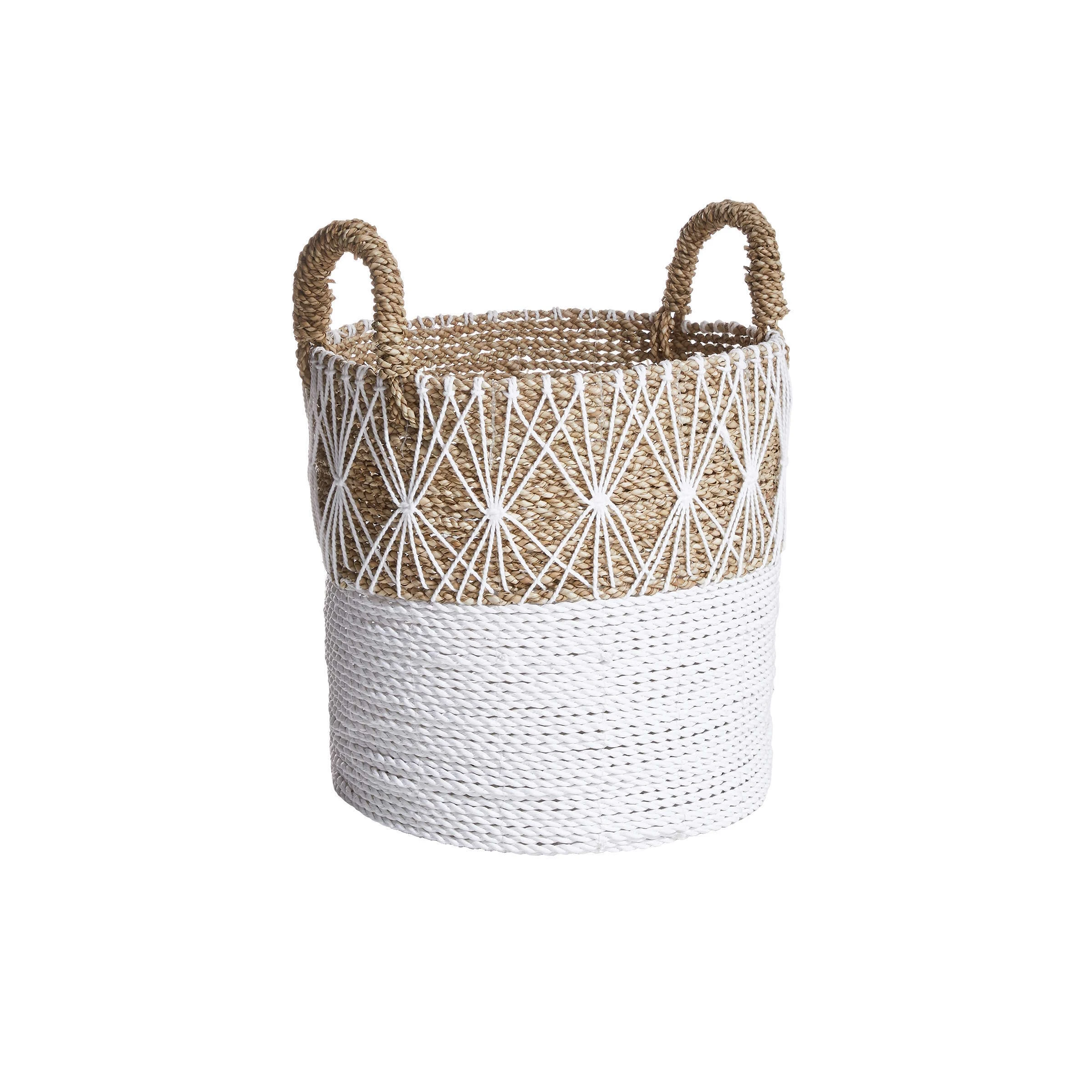 Butlers Korb Ø32cm WHITE BEACH In Natur-Weiß