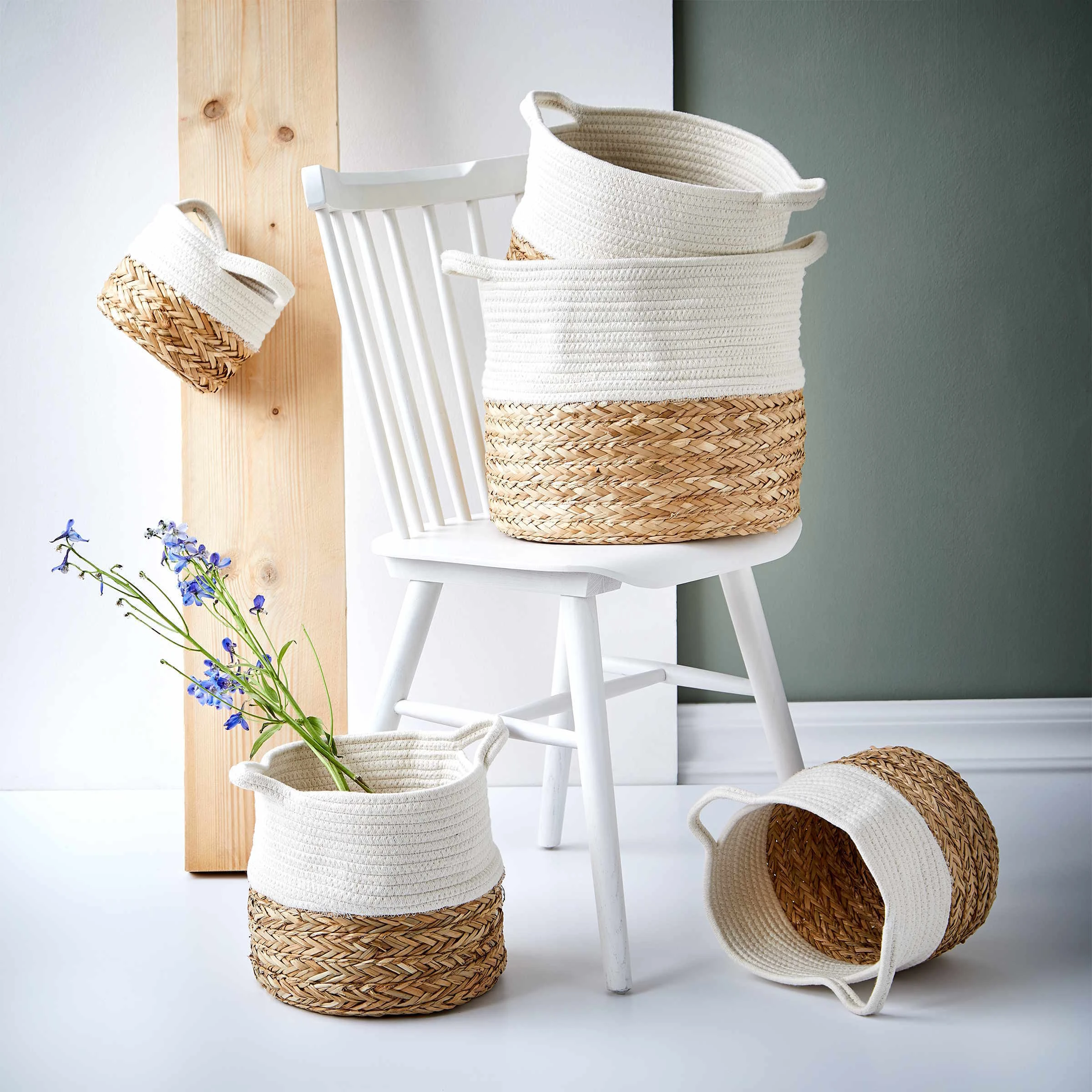 Butlers Korb Rund Ø23cm COTTON BRAID In Natur-Weiß – Bild 2