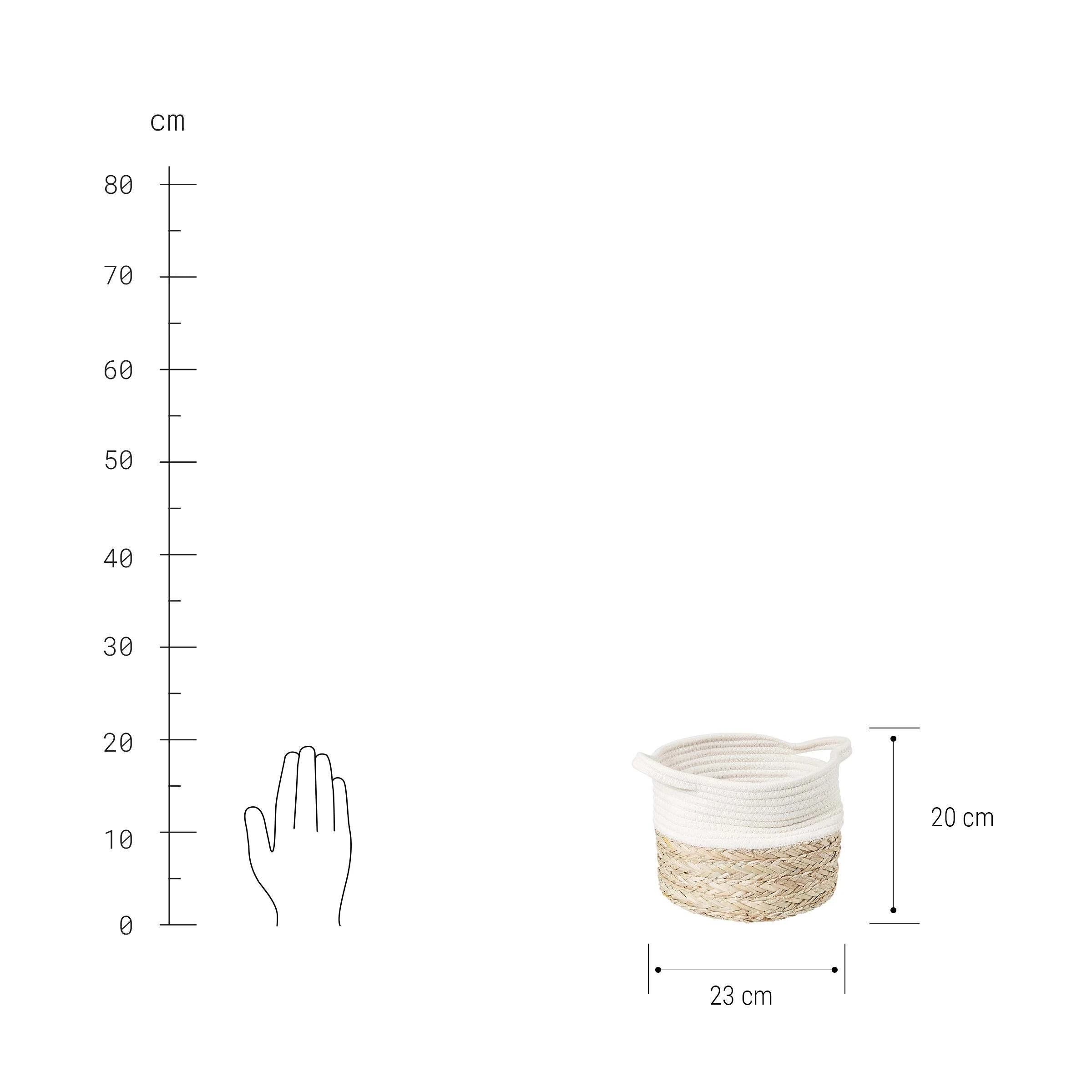 Butlers Korb Rund Ø23cm COTTON BRAID In Natur-Weiß – Bild 3