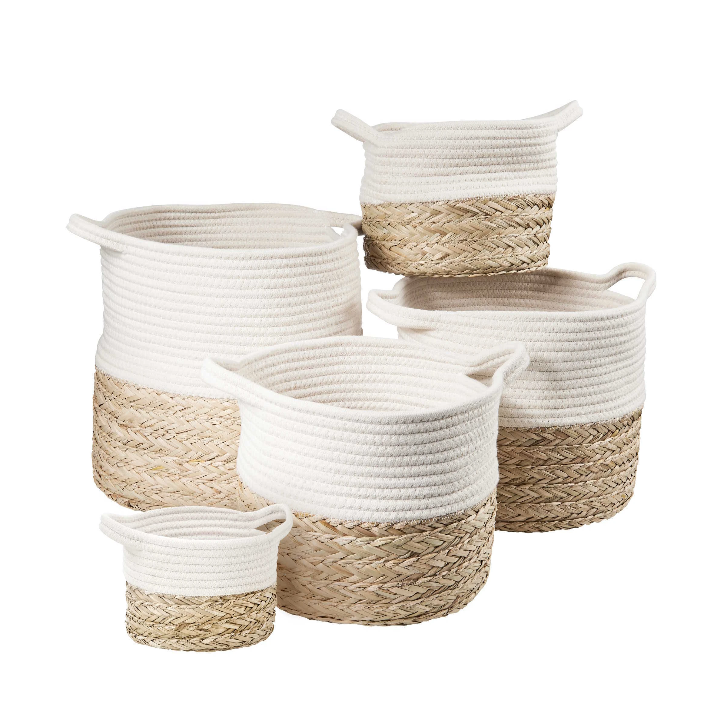 Butlers Korb Rund Ø23cm COTTON BRAID In Natur-Weiß – Bild 4