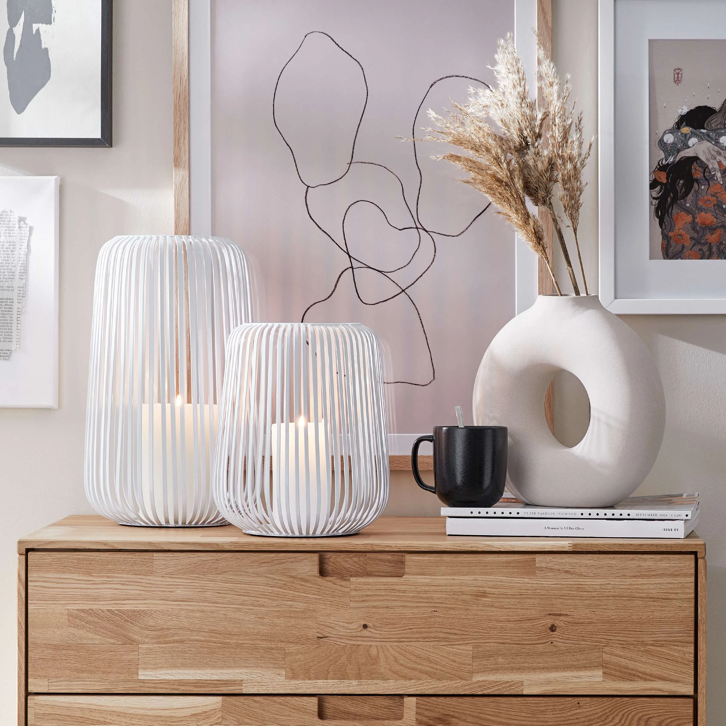 Butlers Laterne Höhe 36cm COCOON In Weiß – Bild 2