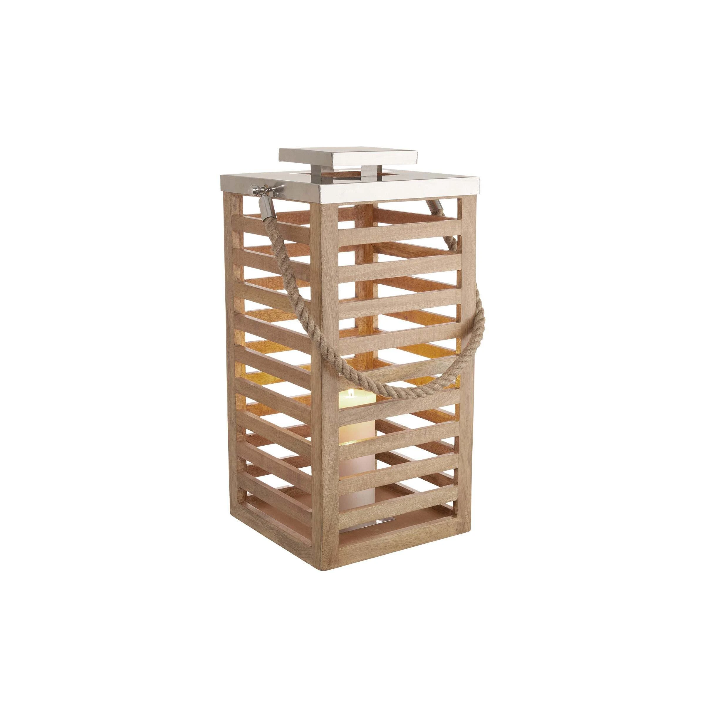 Butlers Laterne Mangoholz Höhe 54cm SHORE In Braun – Bild 3