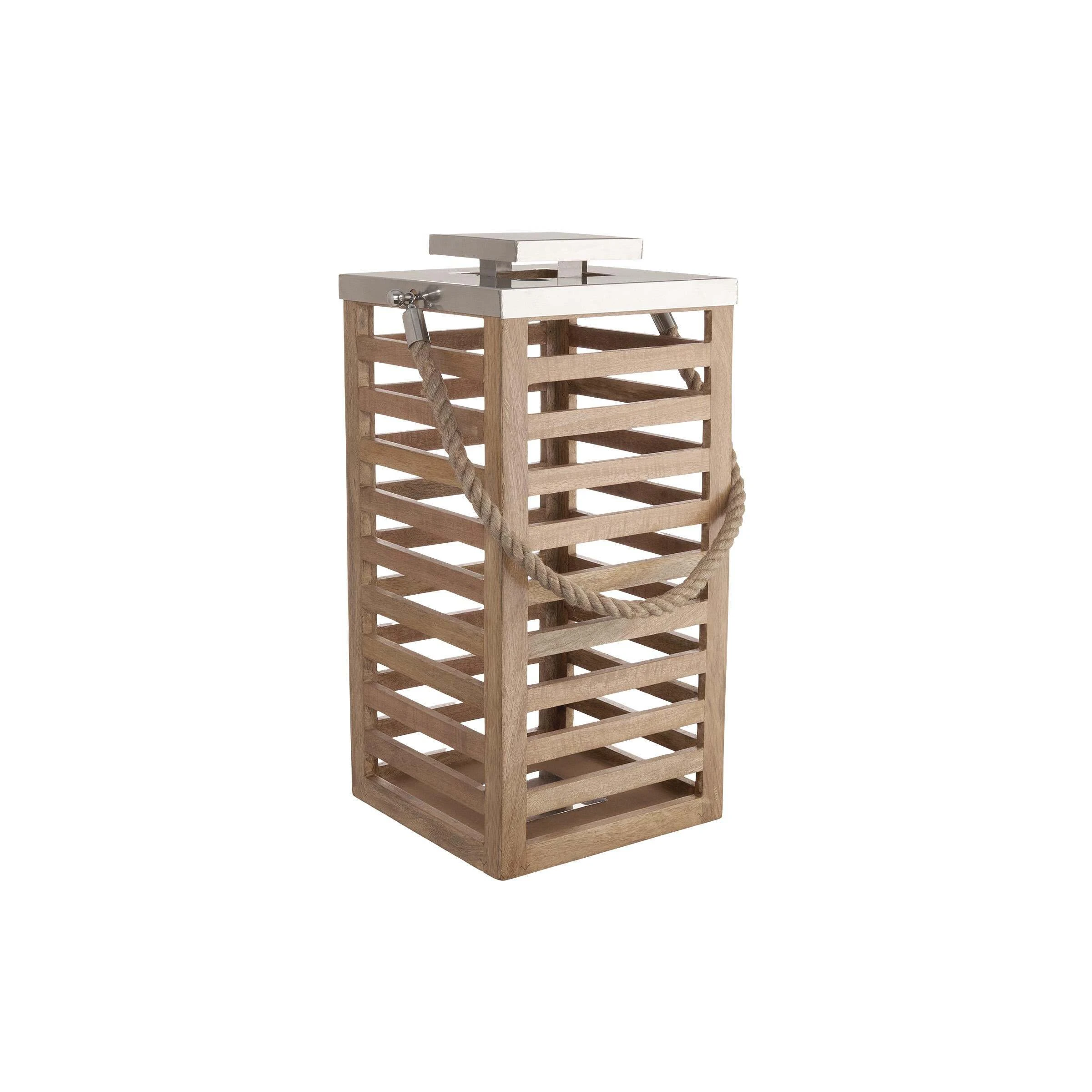 Butlers Laterne Mangoholz Höhe 54cm SHORE In Braun