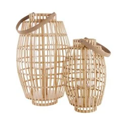 Butlers Laternen-Set Mit Henkel 2 Tlg. BAMBOO NIGHTS In Beige