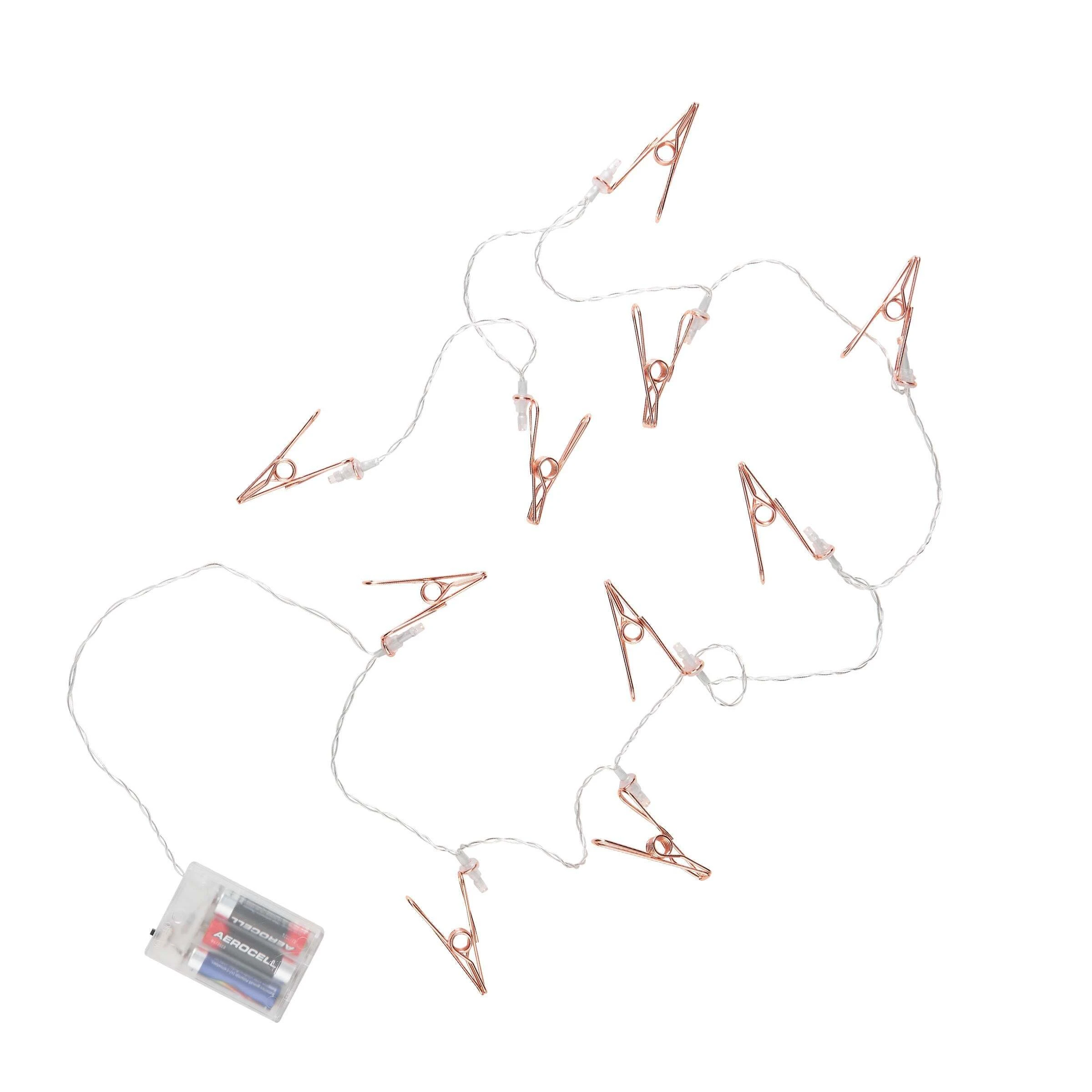 Butlers LED-Lichterkette Clips 10 Lichter Mit USB-Batteriefach CLIP COUTURE In Roségold
