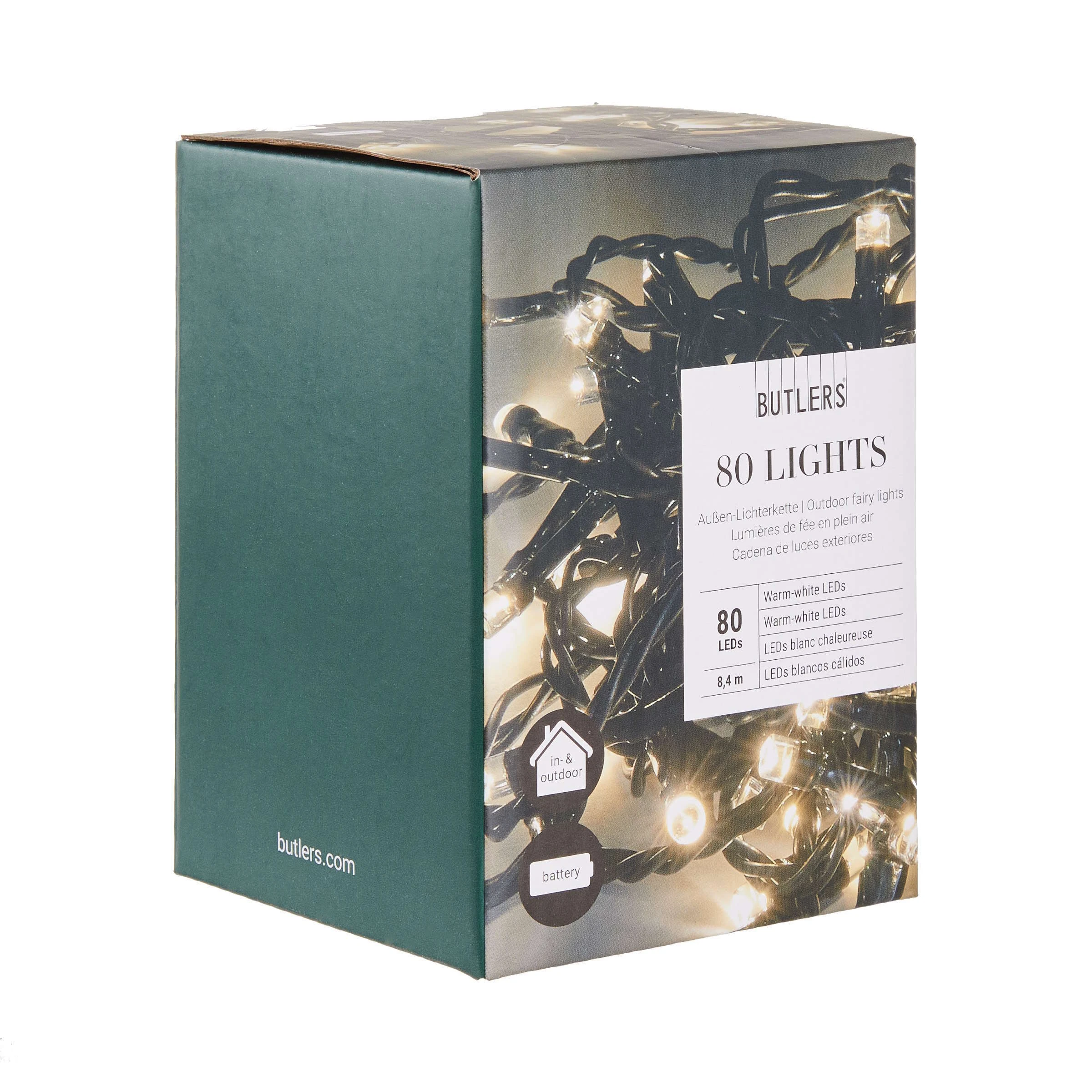 Butlers LED Outdoor Lichterkette 80 Lichter 80 LIGHTS In Schwarz – Bild 3