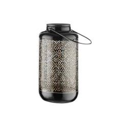 Butlers Solar-Laterne H 24cm SOLANA In Schwarz-Gold