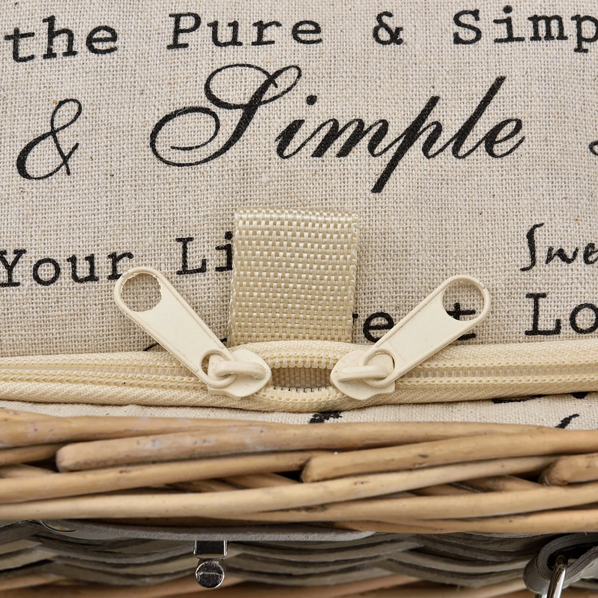 Casa.pro Picknick-Korb Für 4 Personen In Grau (L)40cm (B)28cm (H)19cm – Bild 4