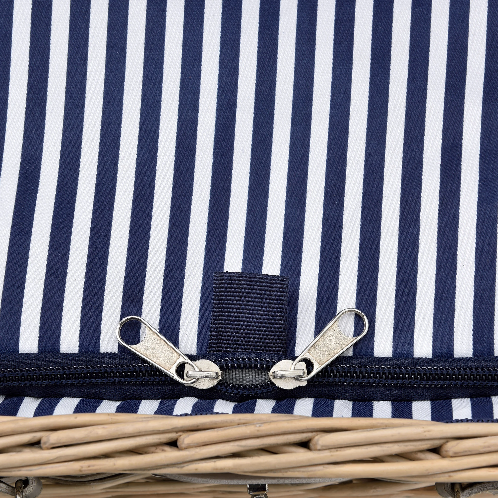 Casa.pro Picknick-Korb In Blau Weiß (L)38cm (B)25cm (H)16cm – Bild 4