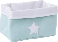 Childhome Korb Canvas, Mint/weiß, 32x20x20 Cm