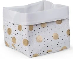 Childhome Korb Canvas, Punkte Gold, Weiß, 32x32x29 Cm