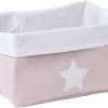 Childhome Korb Canvas, Rosa/weiß, 32x20x20 Cm