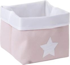 Childhome Korb Canvas, Rosa/weiß, 32x32x29 Cm