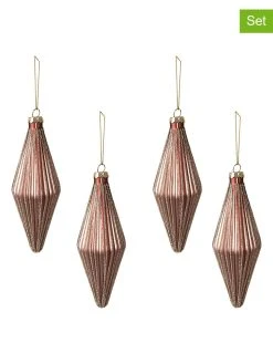 Clayre & Eef 4er-Set: Christbaumkugeln In Rot - Ø 5 Cm