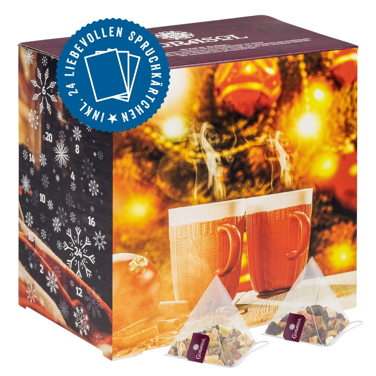 CORASOL Premium Tee Adventskalender 2021 Für Paare Mit 2 X 24 Teemischungen