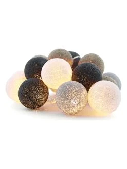 Cotton Ball Lights Leuchtgirlande-Erweiterung In Schwarz/ Grau/ Weiß - (L)740 Cm