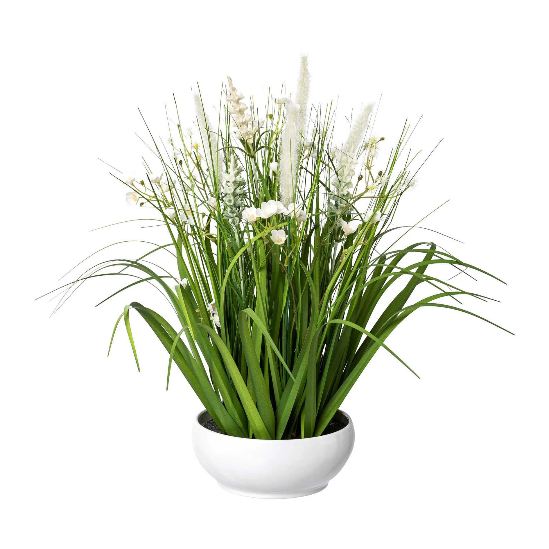 Creativ Green Deko-Pflanze Blüten-Gras-Mix In Weiß