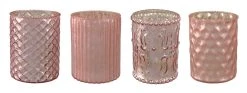 Creativ Home Teelichthalter Aus Glas In Rosa