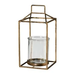 Creativ Home Windlicht Aus Metall Und Glas In Gold