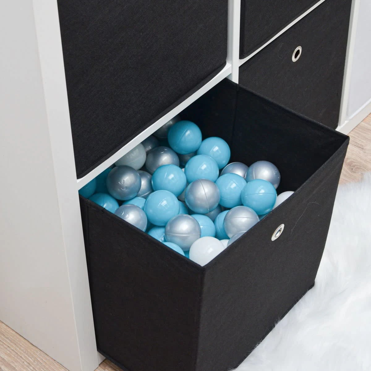 Dunedesign 4er Set Aufbewahrungsbox Mit Öse 33x38x33cm In Schwarz – Bild 3