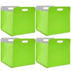 Dunedesign 4er Set Filz Regalkorb 33x33x38cm In Grün