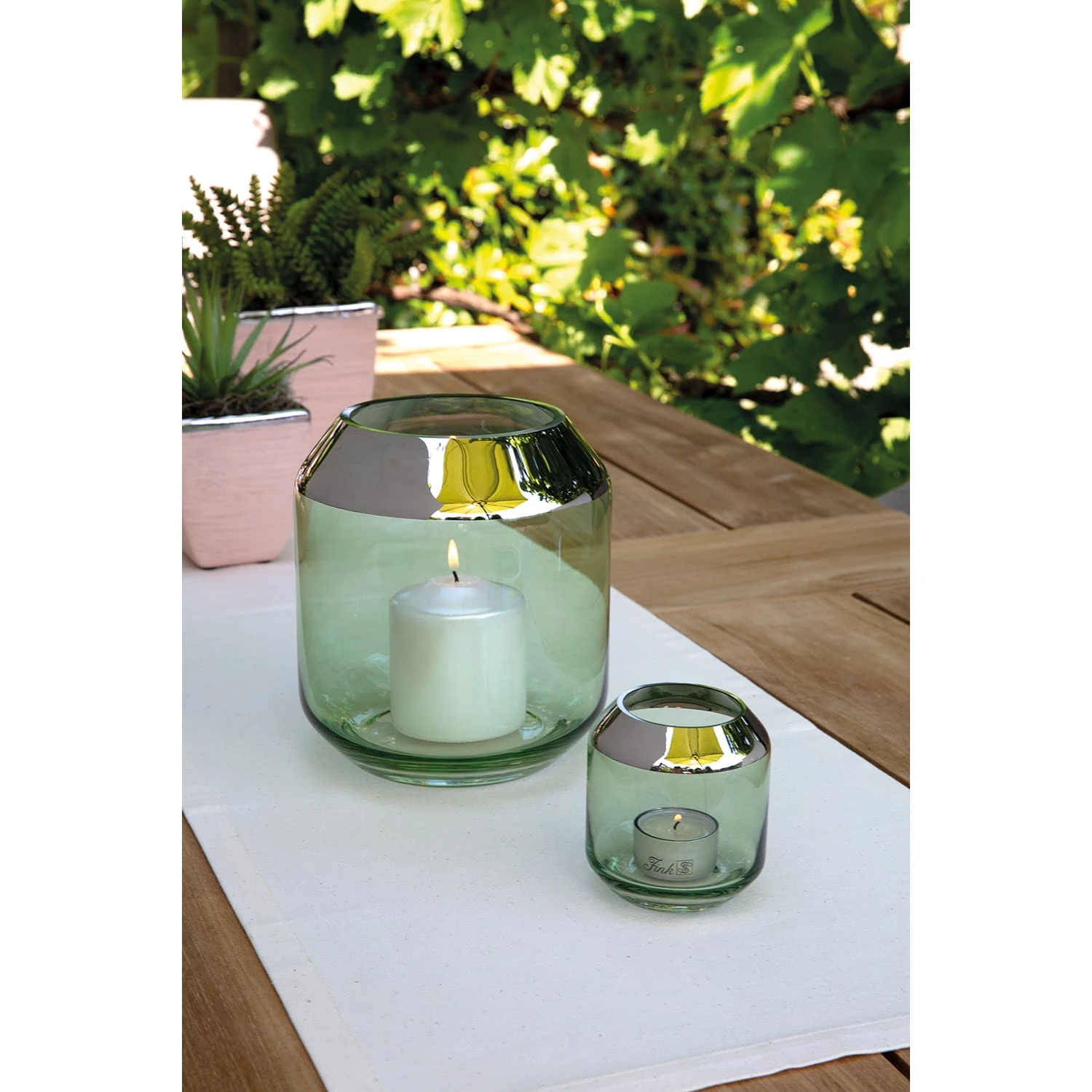 Fink Teelichthalter "Smilla" In Hellgrün - H. 20 Cm - D. 18 Cm – Bild 2