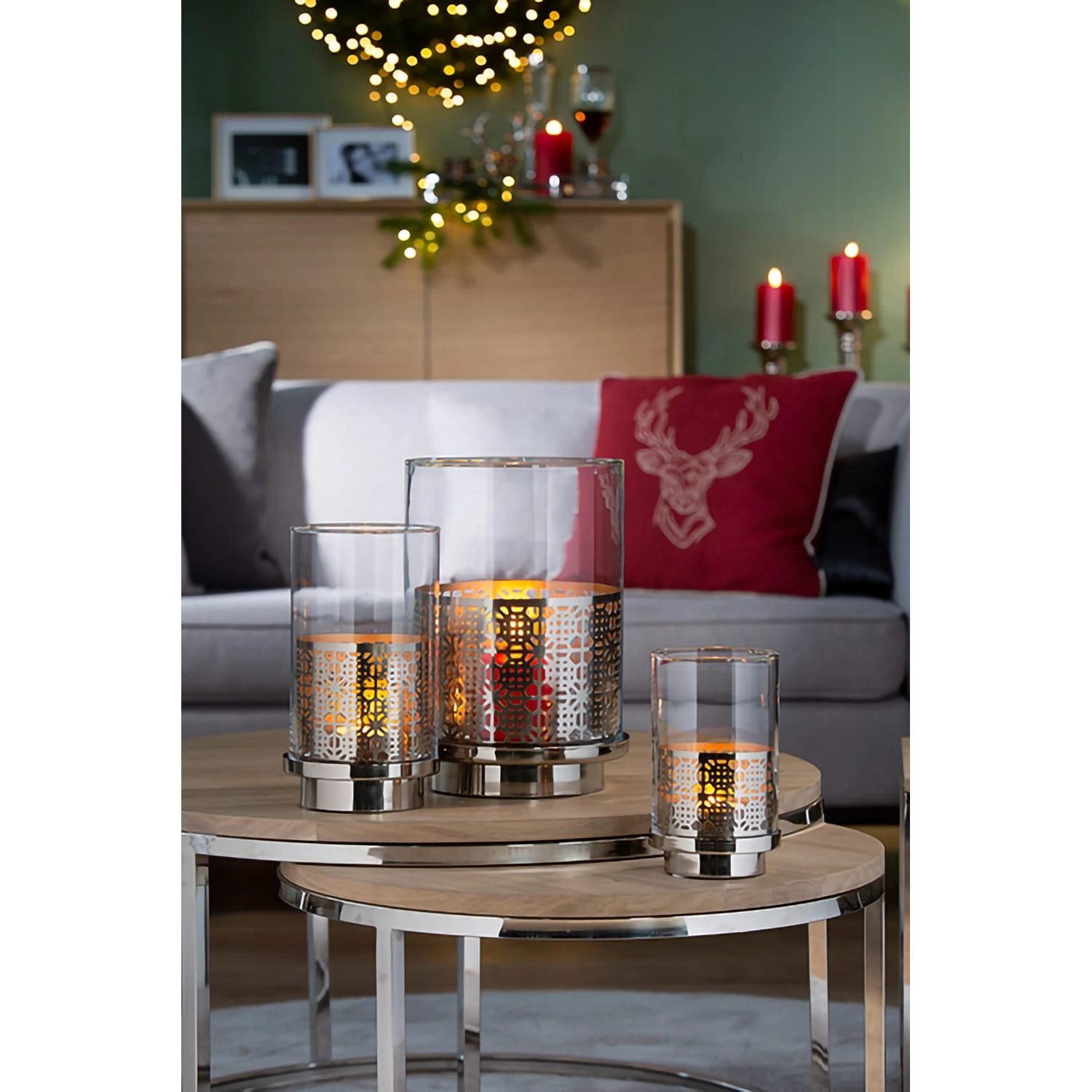 Fink Windlicht "Biala" In Silber - H. 20,5 Cm - D. 12,6 Cm – Bild 2