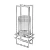 Fink Windlicht "Dualis" Mit Glas In Silber - H. 41 Cm