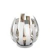 Fink Windlicht "Orfea" Mit Glas In Silber - H. 20 Cm - D. 18,5 Cm