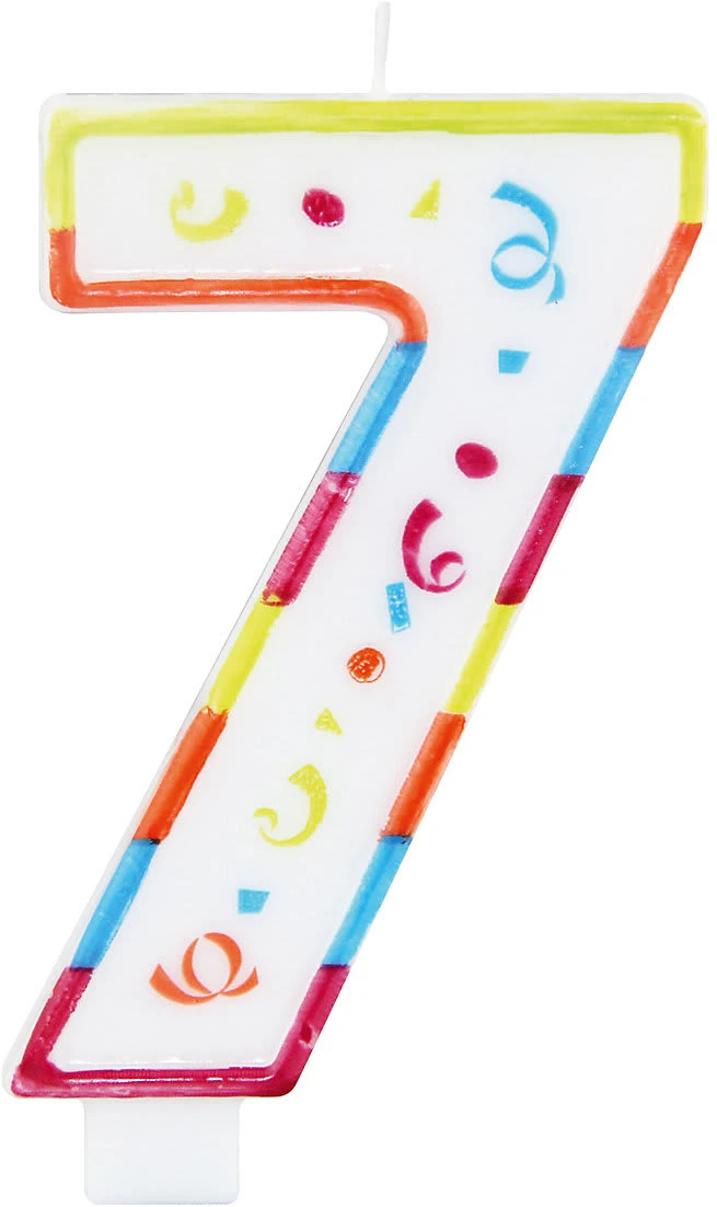 Folat XL-Kuchenkerze Zahl 7, 12,5 Cm