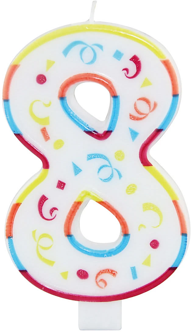 Folat XL-Kuchenkerze Zahl 8, 12,5 Cm