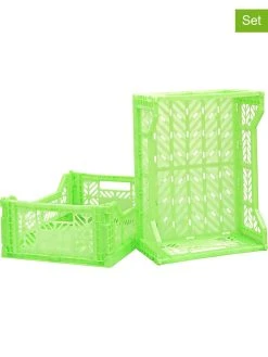 Folkifreckles 2er-Set: Aufbewahrungsboxen "Caja" In Grün - (B)39,5 X (H)14,5 X (T)29,5 Cm