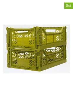 Folkifreckles 2er-Set: Aufbewahrungsboxen "Caja" In Grün - (B)39,5 X (H)14,5 X (T)29,5 Cm