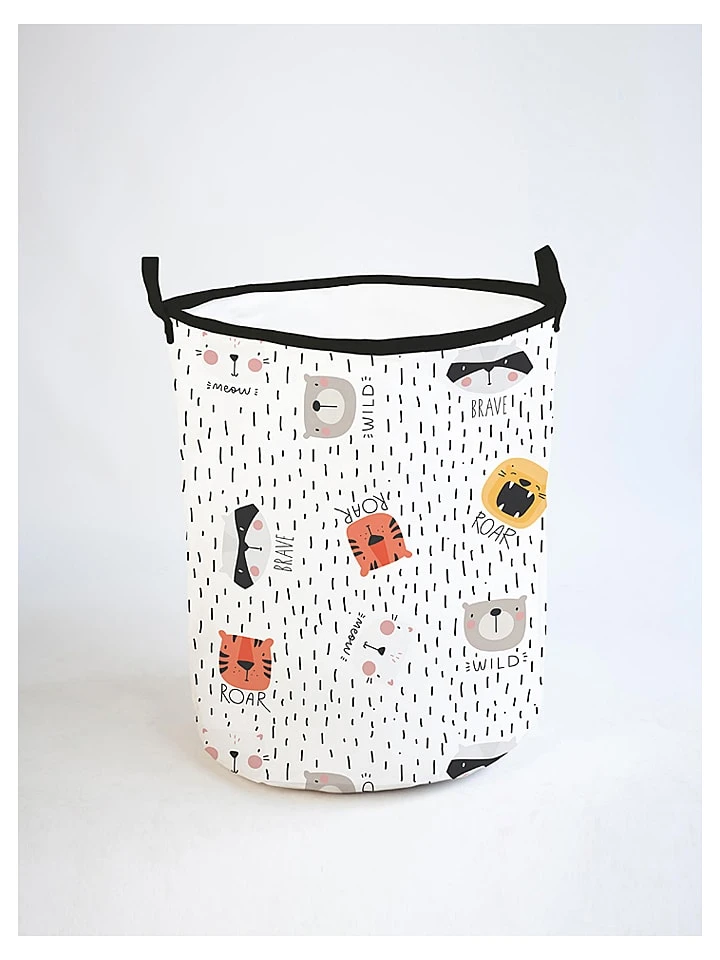 Folkifreckles Aufbewahrungskorb "Animals" In Weiß/ Bunt - (H)50 X Ø 40 Cm