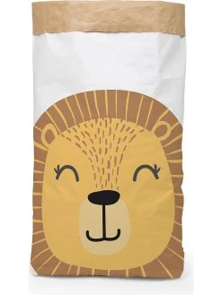 Folkifreckles Aufbewahrungstüte "Happy Lion" In Hellbraun/ Bunt - (B)60 X (H)90 X (T)13 Cm