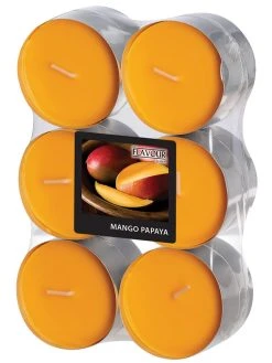 Gala 12er-Set: Duft-Teelichter "Mango Papaya" - 513 G