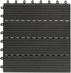 Gartenfreude 10er Set Terrassenfliesen In Dunkelgrau