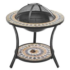 Gartenfreude Mosaik Feuerkorb Mit Funkenschutz In Terracotta