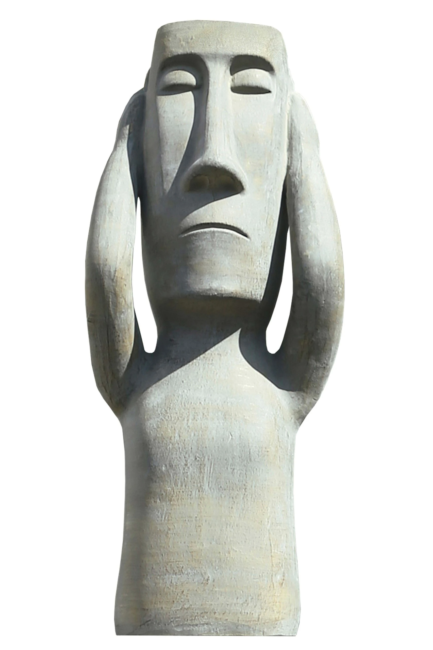 Gilde Skulptur "Nichts Hören" In Grau - H. 70 Cm