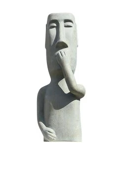 Gilde Skulptur "Nichts Sagen" In Grau - H. 61,5 Cm