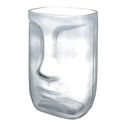 Gilde Vase "Face" In Grau - H. 15 Cm - B. 10 Cm