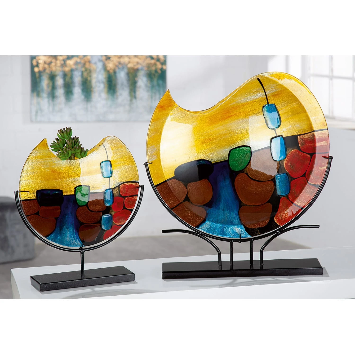 Gilde Vase "Murano" In Bunt - H. 49 Cm - B. 46 Cm – Bild 2