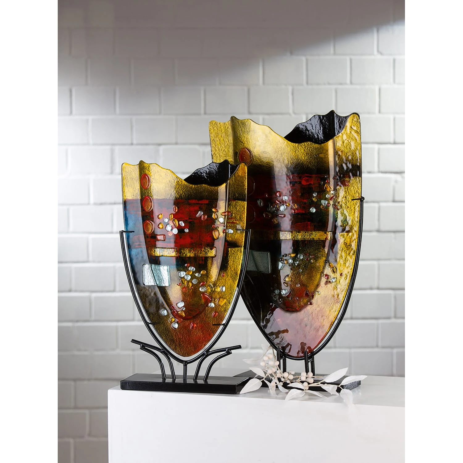 Gilde Vase "Pearls" In Gold/ Rot - H. 58 Cm - B. 35 Cm – Bild 2